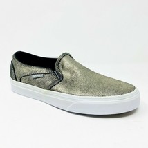 Vans Asher (Metallic) Gold White Womens Classic Slip On Casual Shoes - £35.93 GBP