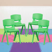 4PK Green Plastic Stack Chair 4-YU-YCX4-004-GREEN-GG - £127.85 GBP