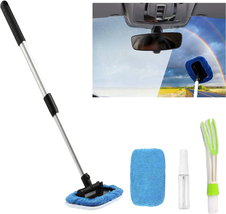 Car Windshield Cleaning Tool inside Window Cleaner Defogger Brush Kit Microfiber - £11.67 GBP