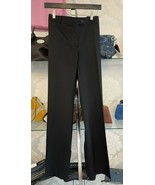 NINA RAYNOR Black Wool Blend Straight Leg Flat Front Dress Pant Sz 14 $450 - $158.30