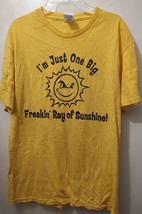 Men’s Novelty Yellow T Shirt Just A Freakin Ray Of Sunshine Size M - £5.51 GBP