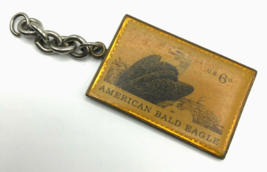 Eagle American Bald Stamp 6 Cent Solid Brass Keychain Brass Smith House 2&quot; - $12.75