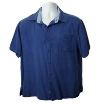 Nat Nast Luxury Originals Silk Shirt Button Down Short Sleeve Mens Size L Blue - £21.14 GBP