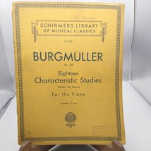 Vintage Sheet Music, Burgmuller Op 109 Eighteen Characteristic Studies - £9.85 GBP