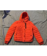 Bcbg Maxazria Quilted Puffer Jacket - Detachable Hood- Womens M Red Eco ... - €28,01 EUR
