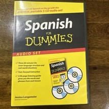 Spanish for Dummies Audio Set Jessica Langemeier 3 CDs &amp; Guidebook 180 Minutes - £13.26 GBP