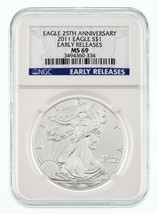 2011 $1 American Silver Eagle Graded by NGC as MS-69 Early Releases - £45.24 GBP