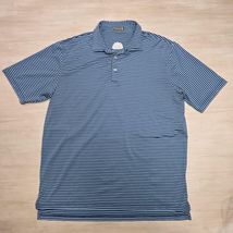 Peter Millar Polo Shirt Mens XL Blue Striped Summer Comfort Golf Perform... - $28.21