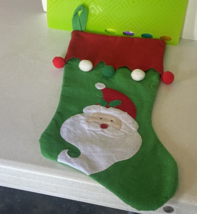 Holiday  Santa Design POM POM CHRISTMAS STOCKING  - $152.10 MXN