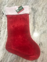 RED AND WHITE WITH BLACK BELT CHRISTMAS STOCKING * 8.5X 18 INCH * NEW * - $15.97