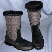 COACH BLACK Sheepskin Suede SHERMAN SIGNATURE Boot A00771 Women Size 10 b - $89.00