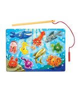 Melissa &amp; Doug Magnetic Wooden Fishing Game and Puzzle With Wooden Ocean... - £8.06 GBP