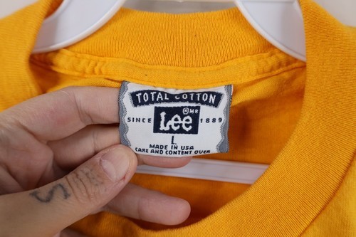 Vintage 90s Mens Large Spell Out Boise Marketing Services T-Shirt Yellow USA Item image 7