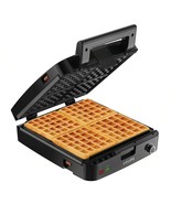 KRUPS: Waffle Maker Stainless Steel 4 Slices 1200 Watts Square 5 Brownin... - £75.75 GBP