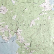 Map Waldoboro East Maine USGS 1973 Topographic Vtg Geo 1:24000 27x22&quot; #2 TOPO13 - £33.64 GBP