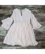 Audrey 3+1 Sheer Butterfly Pale Pink Dress Women Small Flowy Flared 3/4 ... - $21.74 CAD