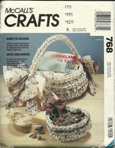 McCall&#39;s Sewing Pattern 768 Rags To Riches Crafts New - £5.49 GBP