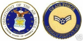 Usaf Air Force Airman First Class Gold Challenge Coin - £27.48 GBP