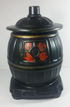 McCoy Pottery Pot Belly Stove Cookie Jar 10in Black Vintage Canister Oven - £35.40 GBP