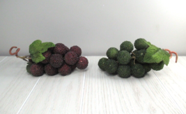 Vintage Purple Green GRAPES Sugar Beaded Grape Clusters Lot 2 - £15.91 GBP
