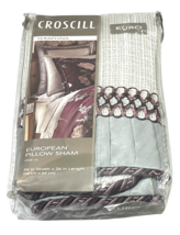 Croscill Seraphina Euro Pillow Sham 26" x 26"  Elegant Silver Purple Corded - $29.92