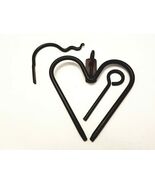 HEART DINNER BELL SET Amish Blacksmith Hand Forged Wrought Iron Ringer C... - €29,85 EUR