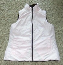 Womens Vest Puffer Merona Pink &amp; Brown Reversible Winter-size S - £13.45 GBP