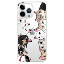 Iphone 14 Pro Max Case, Women Girls Cute Cat Pattern Funny Cartoon Animal Design - £16.44 GBP
