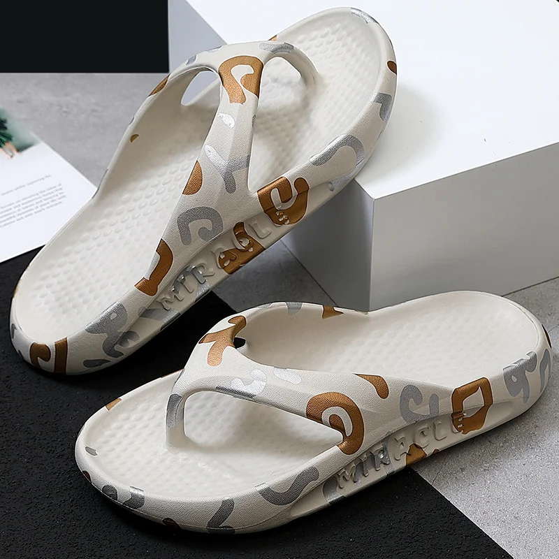 New Summer Men&#39;s Flip Flops Male Alphabet Non-slip Slippers Sandals Shoes Woman  - £38.01 GBP