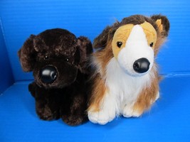 Ganz Webkinz Doggie Lot of 2 Collie &amp; Chocolate Lab Stuffed Plush 8&quot; No ... - $20.00