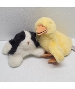 Folkmanis Black and White Kitten &amp; Yellow Gosling Duckling Hand Puppet P... - $29.36