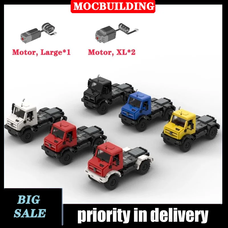 Chnology truck electric 1 17 off road car crane model building block assembly transport thumb200