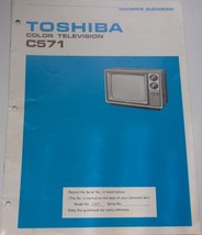 Vintage Toshiba Color Television C571 Owner’s Guidebook  - £4.71 GBP