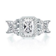 2.00Ct Princesse Marquise Simulé Anneau Fiançailles Diamant 18K Plaqué or Blanc - £33.32 GBP