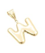 14K GOLD Vintage Pendant Designer Chunky Alphabet 'W'  GP789 - $444.41