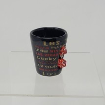 Las Vegas Nevada Moving Red Dice 2.5&quot; Tall Black Shot Glass - $11.87