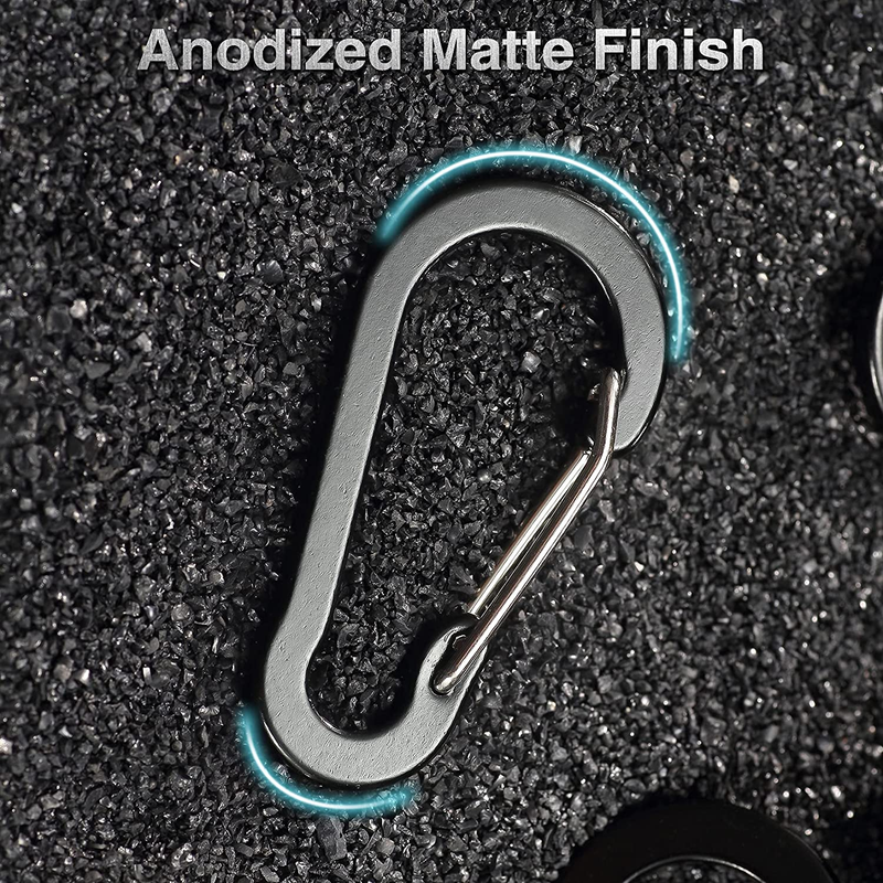 10 PCS Mini Carabiner Clips with Key Rings Aluminum D Shape Locking Carabine Key Item image 3