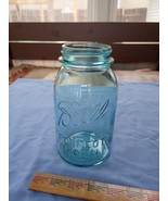 Vintage Blue or aqua Ball Perfect Mason Canning Jar, Quart - $11.99