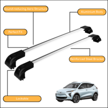 Strong Roof Rack Cross Bars for Chevrolet Bolt EUV 2021-2023 Up Silver Color - £113.68 GBP