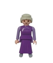 Geobra 1987 Playmobil Woman In Purple Dress Figure Vintage Toy - Excelle... - $16.82