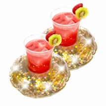 Pool Candy Holographic Glitter Inflatable Drink Floats in Gold (Set of 2) - €17,12 EUR