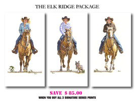 AMERICAN COWGIRLS - Signature Series Giclee Prints - &quot;THE ELK RIDGE PACK... - $615.00