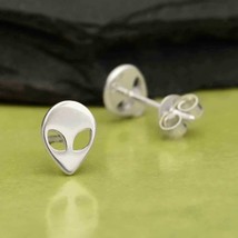 Sterling Silver Alien Post Earrings 8x6mm - $472.86 MXN