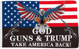 Trump 2024 Flag 3X5 Ft God Guns and Trump Take America Back Eagles Flag Banner P - £15.31 GBP