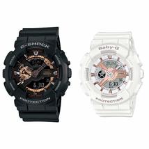 Casio G-Shock Baby G Pair Watch, Digital &amp; Analog, Rose Gold, Black, White, 20/1 - £208.76 GBP
