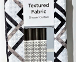 Comfort Bay Textured Soft Fabric Shower Curtain 70x72 Black Taupe White ... - $25.99