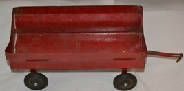 Vintage Red Ertl Trailer Wagon Gravity Pressed Steel - £18.64 GBP