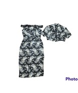 Vtg 50-60s Silk black asian Hourglass off shoulder Dress & Jacket Suit Set W25" - $1,763.04 MXN