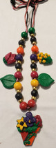 Multi-Color Handmade Polymer Clay Millefiori Spring Flowers Design Necklace - £7.75 GBP