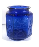 Vintage Large Planters Pennant Mr Peanut Cobalt Blue Glass Jar 5c Store ... - £93.62 GBP